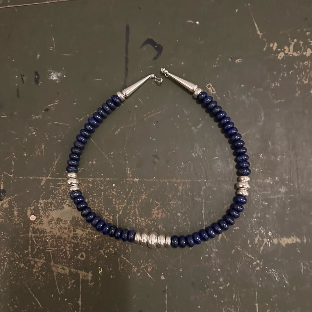 Hand Crafted Unique Earth “One of a Kind” Lapis Lazuli & Sterling Silver Choker